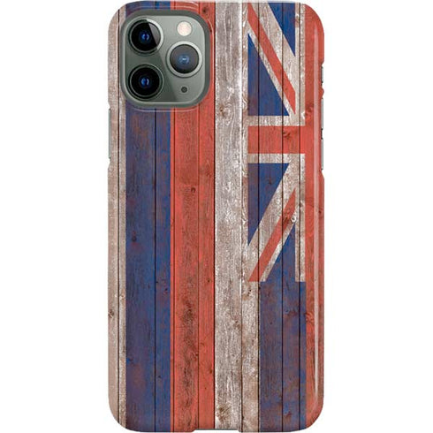Hawaiian Flag Dark Wood iPhone 11 Pro Lite Case