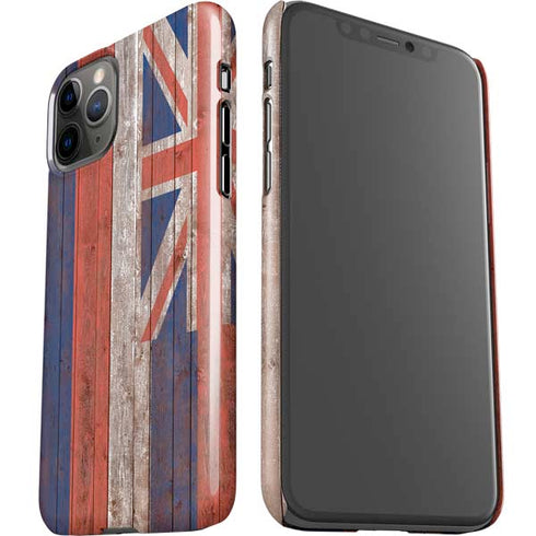 Hawaiian Flag Dark Wood iPhone 11 Pro Lite Case