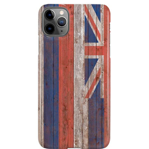Hawaiian Flag Dark Wood iPhone 11 Pro Max Lite Case