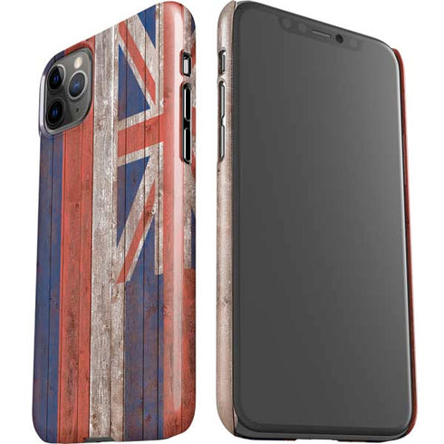 Hawaiian Flag Dark Wood iPhone 11 Pro Max Lite Case