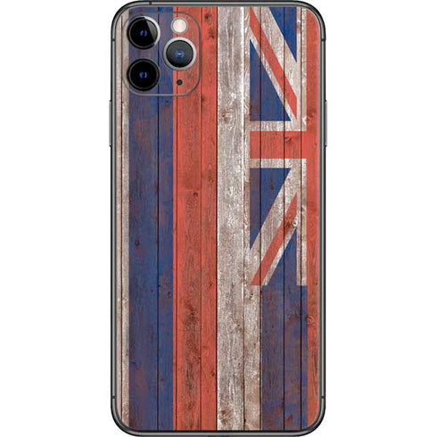 Hawaiian Flag Dark Wood iPhone 11 Pro Max Skin