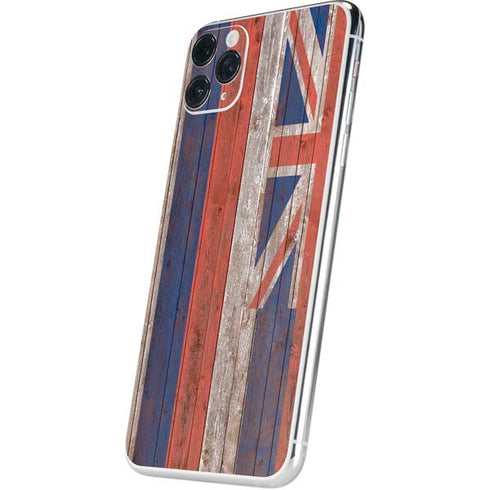 Hawaiian Flag Dark Wood iPhone 11 Pro Max Skin