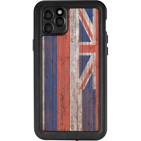 Hawaiian Flag Dark Wood iPhone 11 Pro Max Waterproof Case