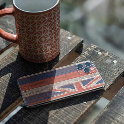 Hawaiian Flag Dark Wood iPhone 11 Pro Skin