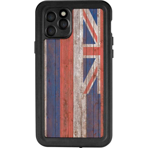 Hawaiian Flag Dark Wood iPhone 11 Pro Waterproof Case