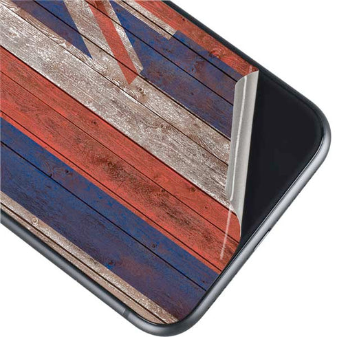 Hawaiian Flag Dark Wood iPhone 11 Skin