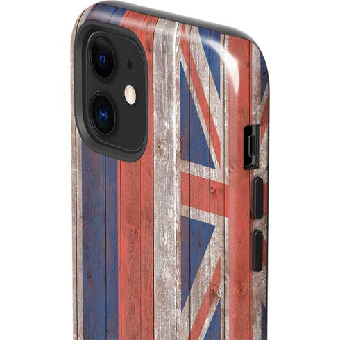 Hawaiian Flag Dark Wood iPhone 12 Impact Case
