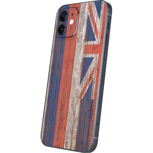 Hawaiian Flag Dark Wood iPhone 12 Mini Skin