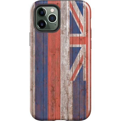 Hawaiian Flag Dark Wood iPhone 12 Pro Max Impact Case