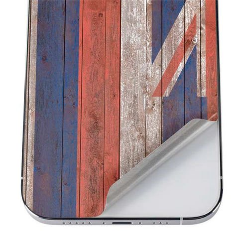 Hawaiian Flag Dark Wood iPhone 12 Pro Skin