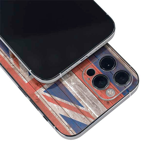 Hawaiian Flag Dark Wood iPhone 12 Pro Skin