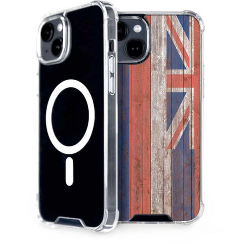 Hawaiian Flag Dark Wood iPhone 13 MagSafe Case