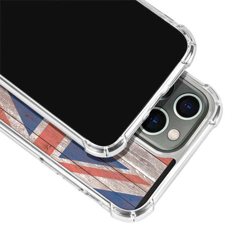 Hawaiian Flag Dark Wood iPhone 13 Pro Clear Case