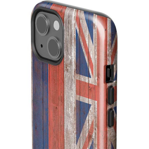 Hawaiian Flag Dark Wood iPhone 14 Plus Impact Case