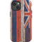 Hawaiian Flag Dark Wood iPhone 14 Impact Case