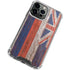 Hawaiian Flag Dark Wood iPhone 14 Pro Clear Case