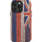 Hawaiian Flag Dark Wood iPhone 14 Pro Impact Case