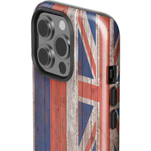 Hawaiian Flag Dark Wood iPhone 15 Pro Impact Case