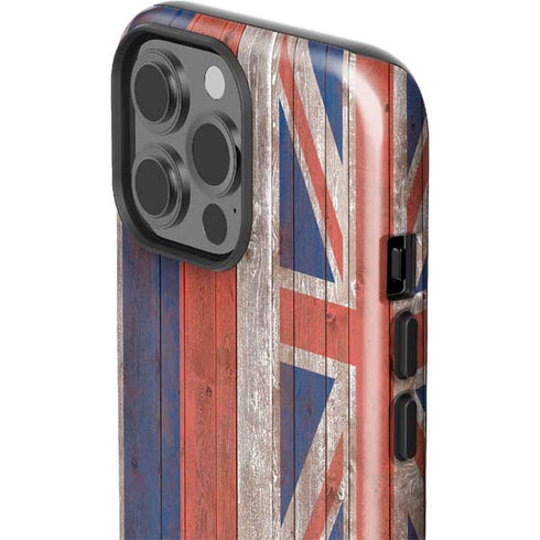 Hawaiian Flag Dark Wood iPhone 14 Pro Max Impact Case