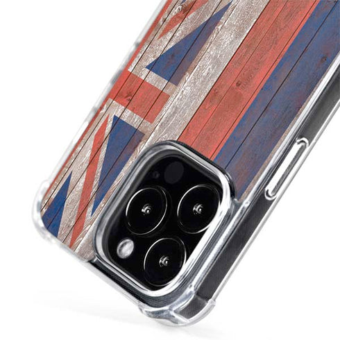 Hawaiian Flag Dark Wood iPhone 15 Pro Max MagSafe Case