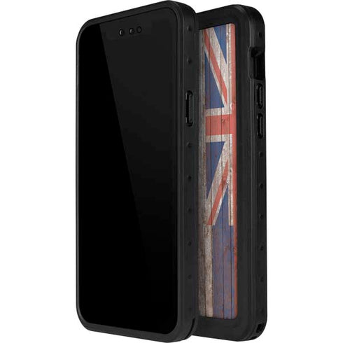 Hawaiian Flag Dark Wood iPhone 14 Pro Max Waterproof Case