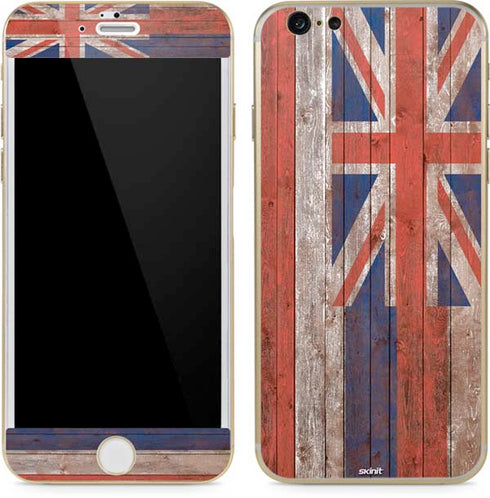 Hawaiian Flag Dark Wood iPhone 6/6s Skin