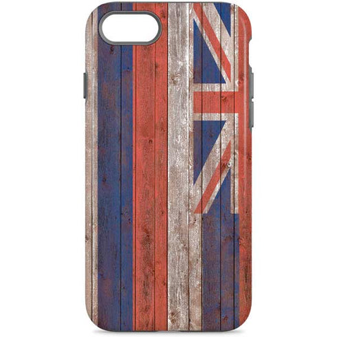 Hawaiian Flag Dark Wood iPhone 8 Pro Case