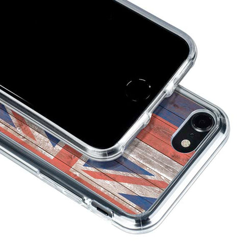Hawaiian Flag Dark Wood iPhone SE (2nd & 3rd Gen) Clear Case