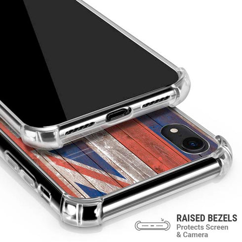 Hawaiian Flag Dark Wood iPhone XR Clear Case