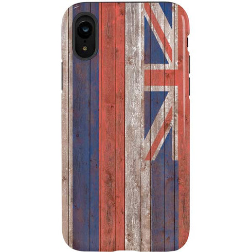 Hawaiian Flag Dark Wood iPhone XR Pro Case