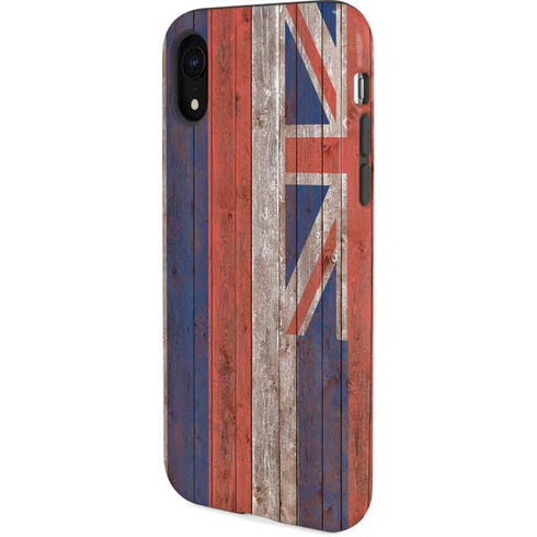 Hawaiian Flag Dark Wood iPhone XR Pro Case