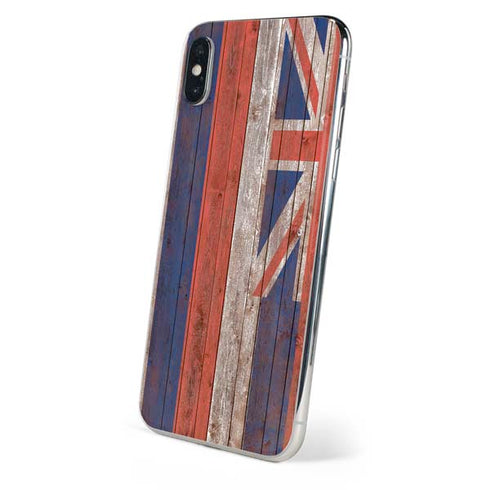 Hawaiian Flag Dark Wood iPhone XS Max Skin