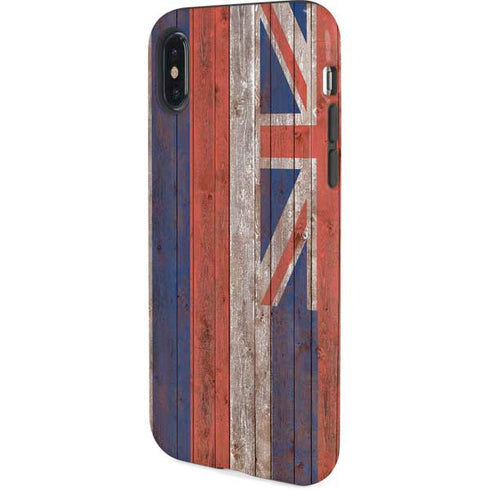 Hawaiian Flag Dark Wood iPhone XS Pro Case