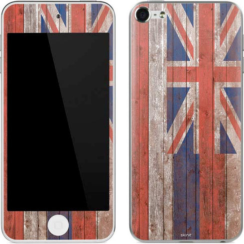 Hawaiian Flag Dark Wood Apple iPod Skin