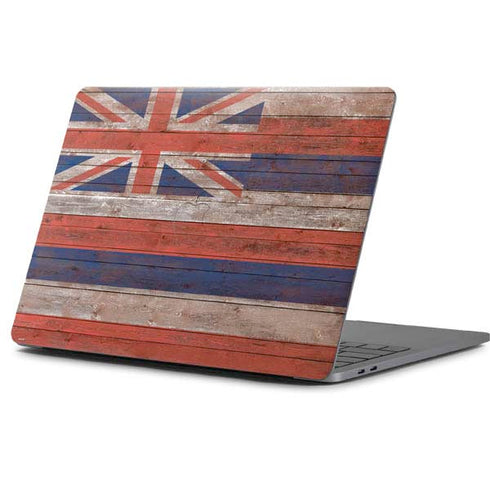 Hawaiian Flag Dark Wood Apple MacBook Pro 13-inch Skin