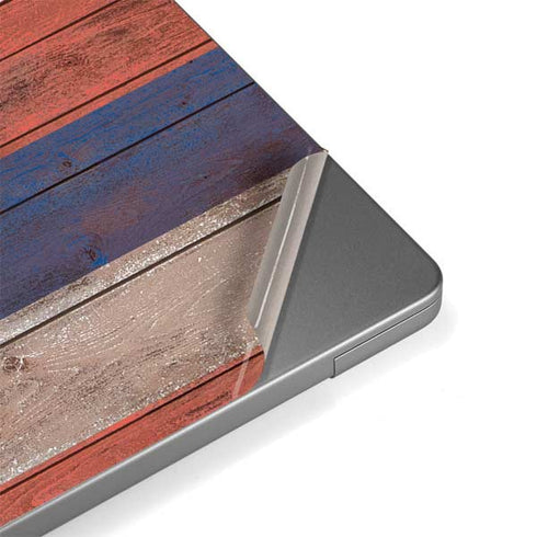 Hawaiian Flag Dark Wood MacBook Pro 14in (2021-24) Skin