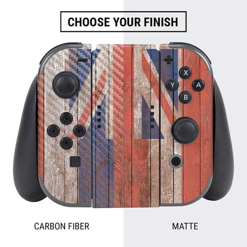 Hawaiian Flag Dark Wood Nintendo Switch Bundle Skin