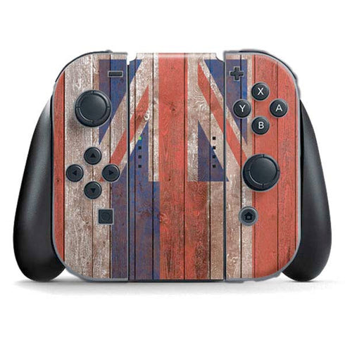 Hawaiian Flag Dark Wood Nintendo Switch (2017-2021) Joy-Con Controller Skin