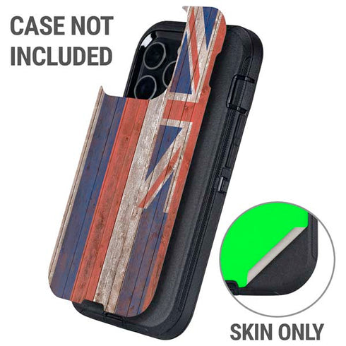 Hawaiian Flag Dark Wood Otterbox Defender iPhone Skin