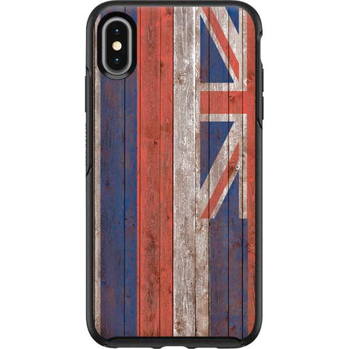 Hawaiian Flag Dark Wood Otterbox Symmetry iPhone Skin