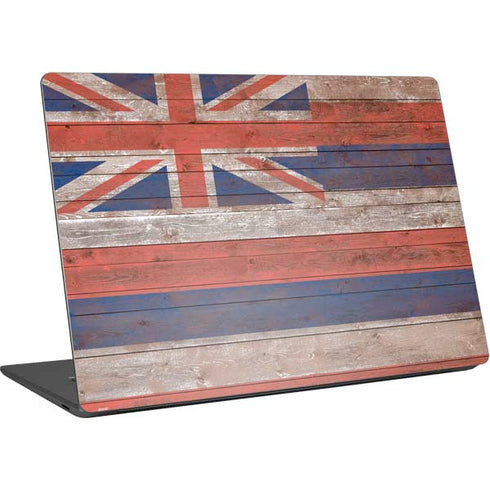 Hawaiian Flag Dark Wood Surface Laptop 4 15in Skin