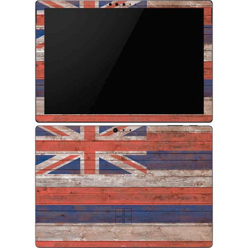 Hawaiian Flag Dark Wood Surface Pro 6 Skin