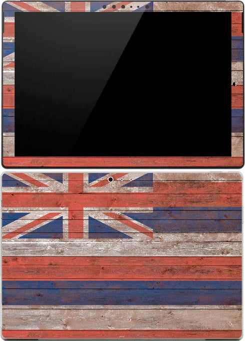 Hawaiian Flag Dark Wood Surface Pro (2017) Skin