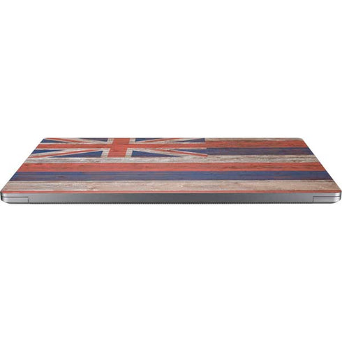 Hawaiian Flag Dark Wood Universal Laptop 15in (12.2 x 8.8in) Skin