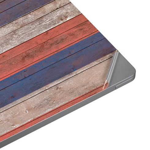 Hawaiian Flag Dark Wood Universal Laptop 16in (13 x 9.4in) Skin