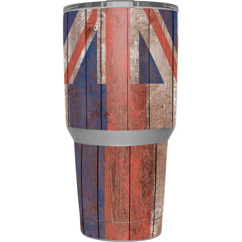 Hawaiian Flag Dark Wood Yeti 30oz Rambler Tumbler Skin