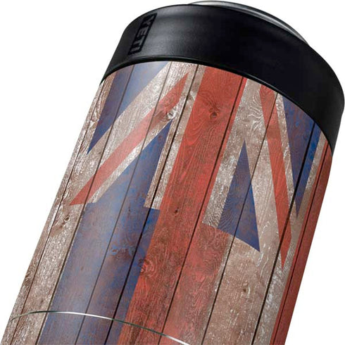 Hawaiian Flag Dark Wood Yeti Colster Can Insulator Skin