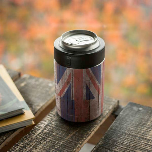Hawaiian Flag Dark Wood Yeti Colster Can Insulator Skin