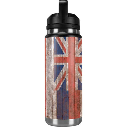 Hawaiian Flag Dark Wood YETI Rambler 26oz Bottle Skin