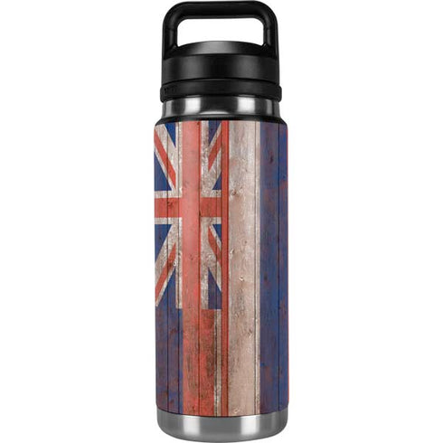 Hawaiian Flag Dark Wood YETI Rambler 26oz Bottle Skin